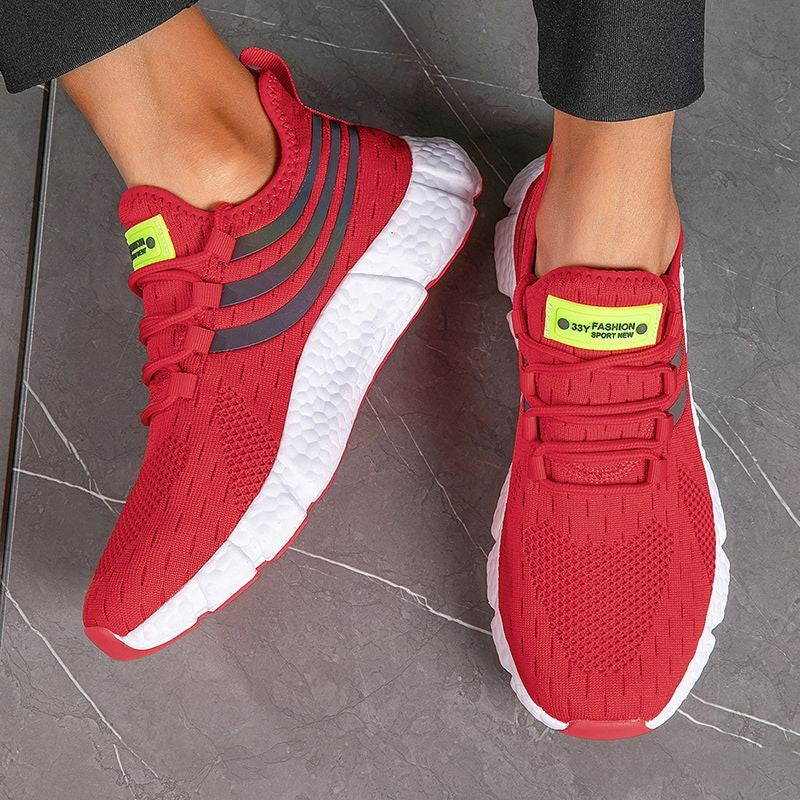 Tênis masculino vermelho esportivo corrida