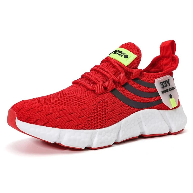 Tênis masculino vermelho esportivo corrida