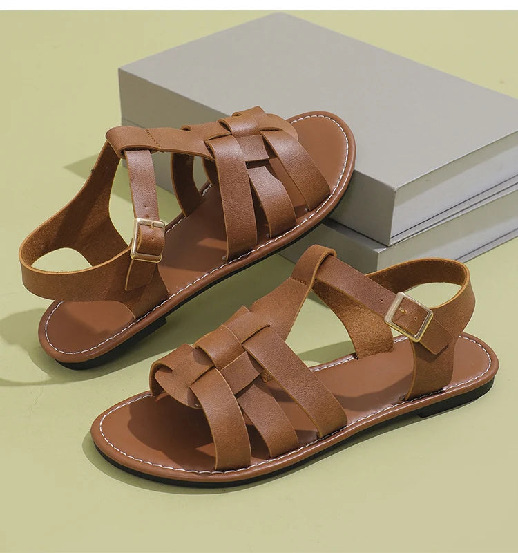 Sandálias femininas clássicas de verão para sapatos de verão femininos plana