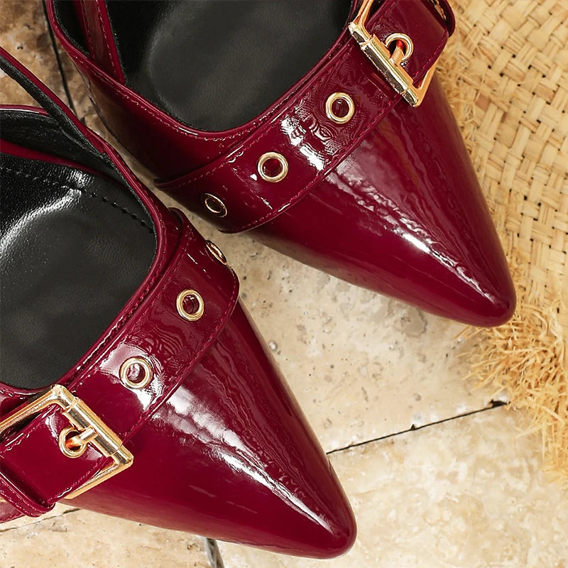 Scarpin Tamanho 34-46 mulheres sapatos de salto alto único 9cm stiletto fivela cinta es