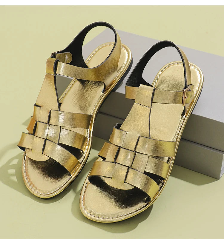 Sandálias femininas clássicas de verão para sapatos de verão femininos plana