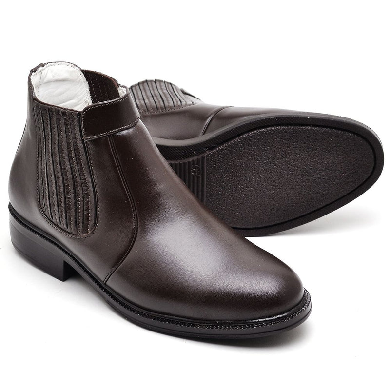 Botina Casual Conforto Couro de Carneiro Marrom (RT1501MSTCFE)