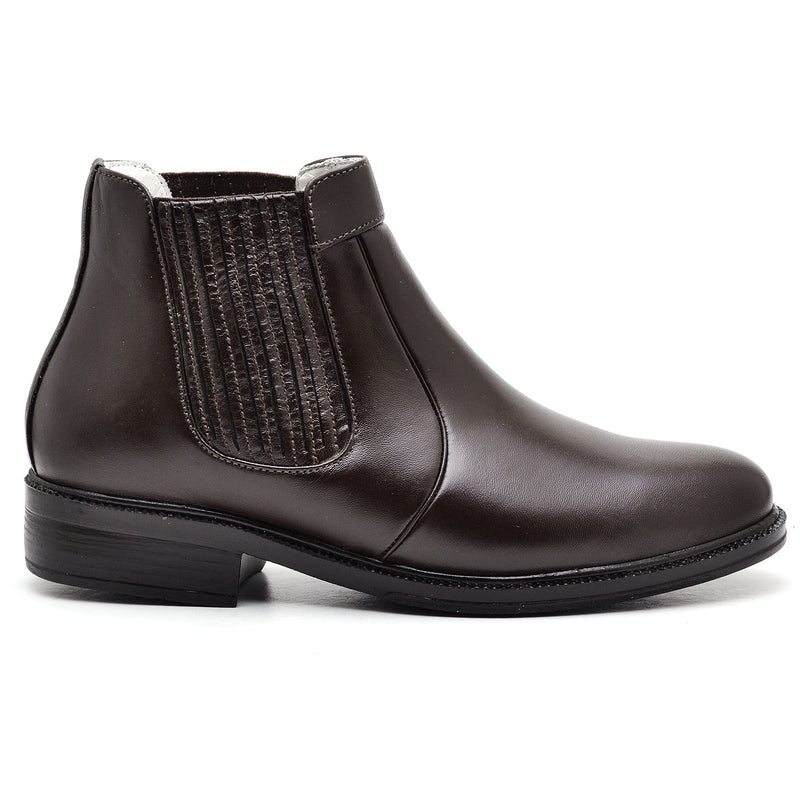 Botina Casual Conforto Couro de Carneiro Marrom (RT1501MSTCFE)