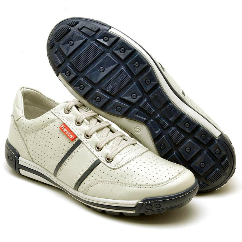 Sapatênis Casual Conforto Couro luxuoso Off White (RT3004FLOGEL)